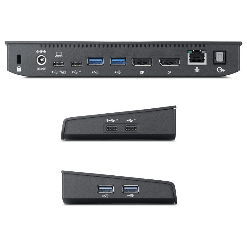 Réplica de portas Fujitsu PR09 S26391-F6007-L500, USB-C, 2 x DP, 120 W