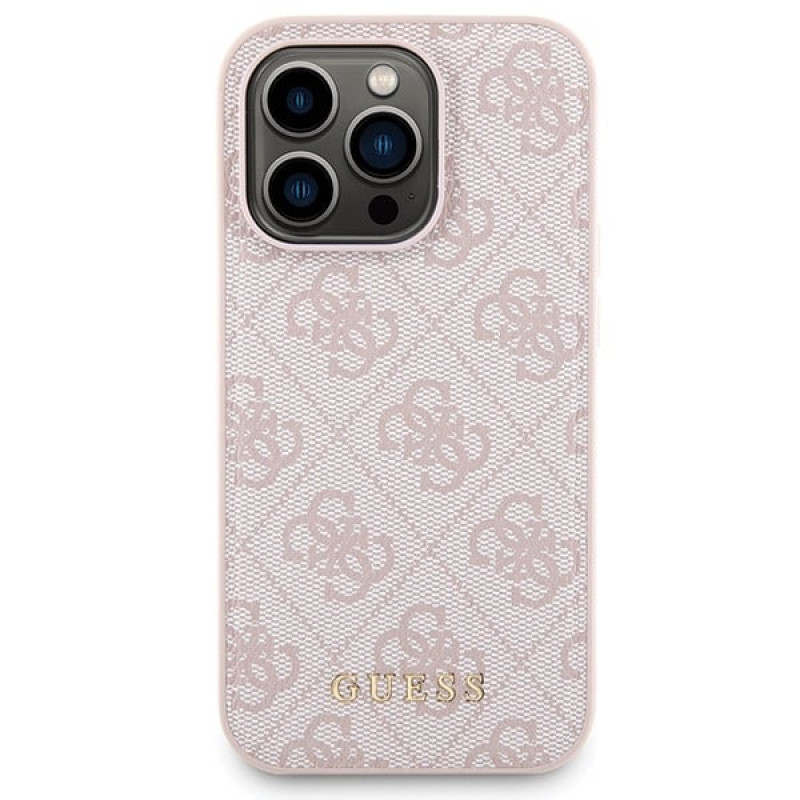 Guess GUBPM5P15X4GEMGP Apple iPhone 15 Pro Max Capa rígida + bateria externa MagSafe de 5000 mAh, 4G Metal Logo, rosa