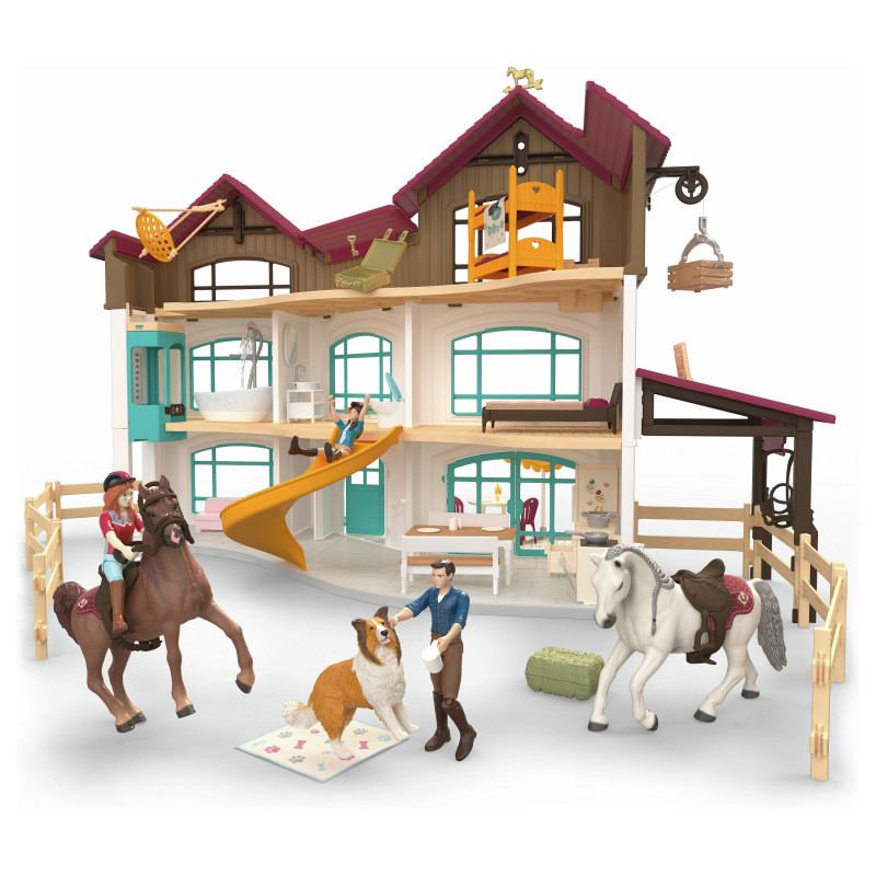 Schleich Horse Club vila à beira do lago e paddock conjunto de brinquedo 42785