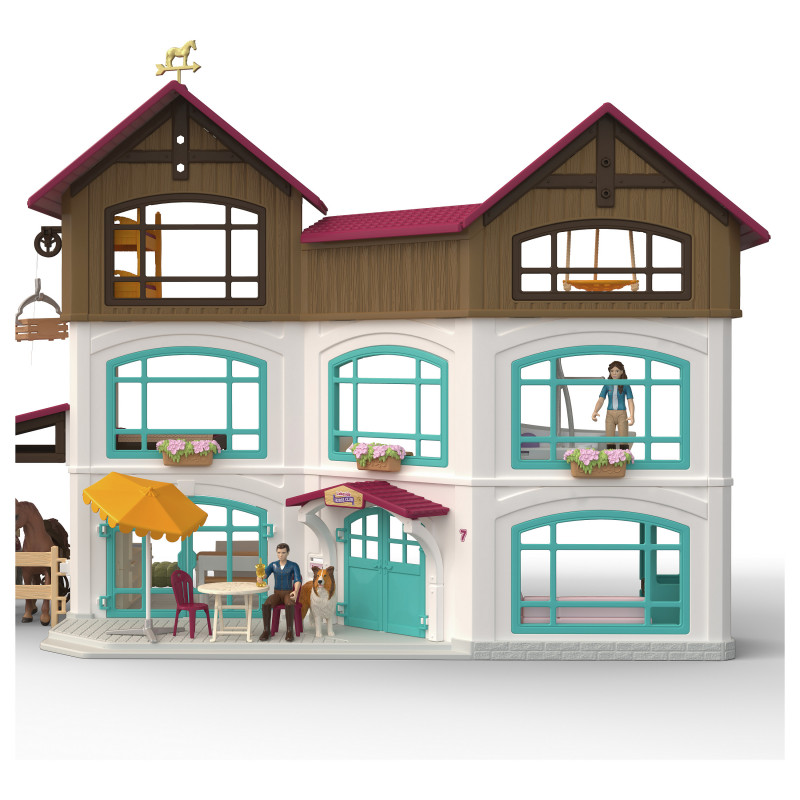 Schleich Horse Club vila à beira do lago e paddock conjunto de brinquedo 42785