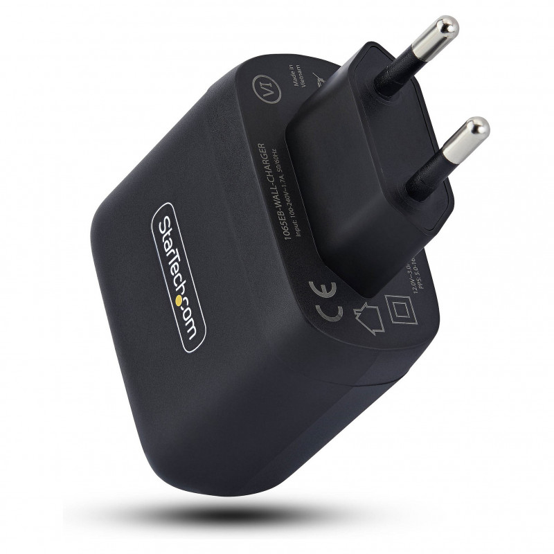 Carregador de portátil StarTech.com 1065EB-WALL-CHARGER 65 W USB-C GaN, preto