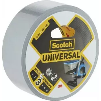 3M 1900 Fita de tecido prateada, 48 mm x 50 m, 6 rolos – agrupar, reparar e vedar versátil 7100205300