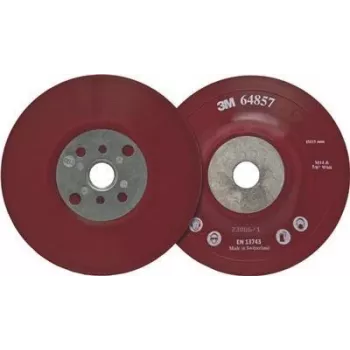 3M 64858 Prato de suporte plano de alto desempenho, vermelho, 125 mm, M14, flexível