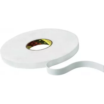 3M 9508W fita de espuma de polietileno de dupla face, 66 m x 19 mm, branca, 0,8 mm de espessura, adesivo acrílico modificado, 1 rolo KT777306350