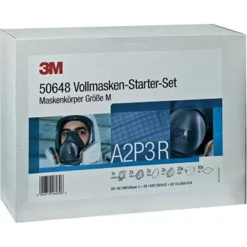 3M Máscara facial completa Starterset Série 6000 Médio com filtros A2P2 (DE272919916)