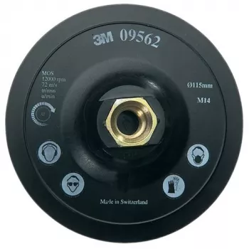 3M Prato de suporte Hookit 115mm rosca M14, densidade média, 12500 rpm
