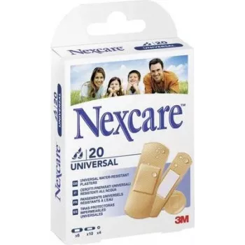 3M Nexcare Pensos universais, 20 tiras mistas, cor da pele, respiráveis e impermeáveis, sem látex (N0320AS)