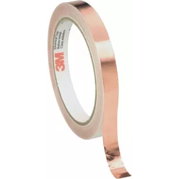 3M Scotch 1181 Fita de folha de cobre, 16,5 m x 15 mm, adesivo acrílico eletricamente condutor, blindagem EMI 118115