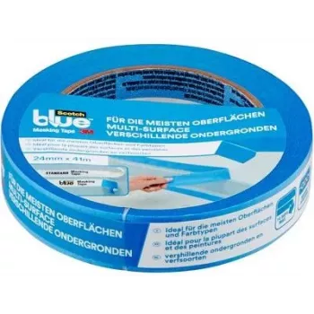 3M ScotchBlue Original Fita de Pintor Multissuperfície 2090, 24 mm x 41 m, Azul, Remoção Limpa durante 14 Dias, Interior/Exterior 2090DABE24