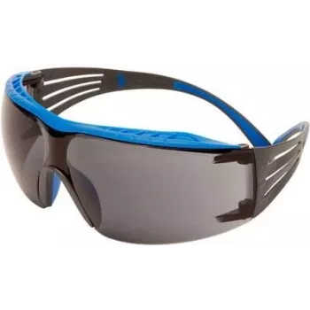 3M SecureFit SF402XSGAF-BLU Óculos de proteção, lentes cinzentas antiembaciamento e anti-riscos, armação azul, XS