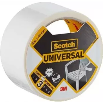 3M Fita adesiva universal, branca, 48 mm x 10 m, 6 rolos – agrupar, fixar, proteger, reparar, selar 7100205294