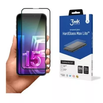 3MK Película de proteção de ecrã HardGlass Max Lite para Apple iPhone 15 preta