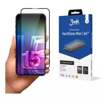 3MK Apple iPhone 15 Plus HardGlass Max Lite Preto