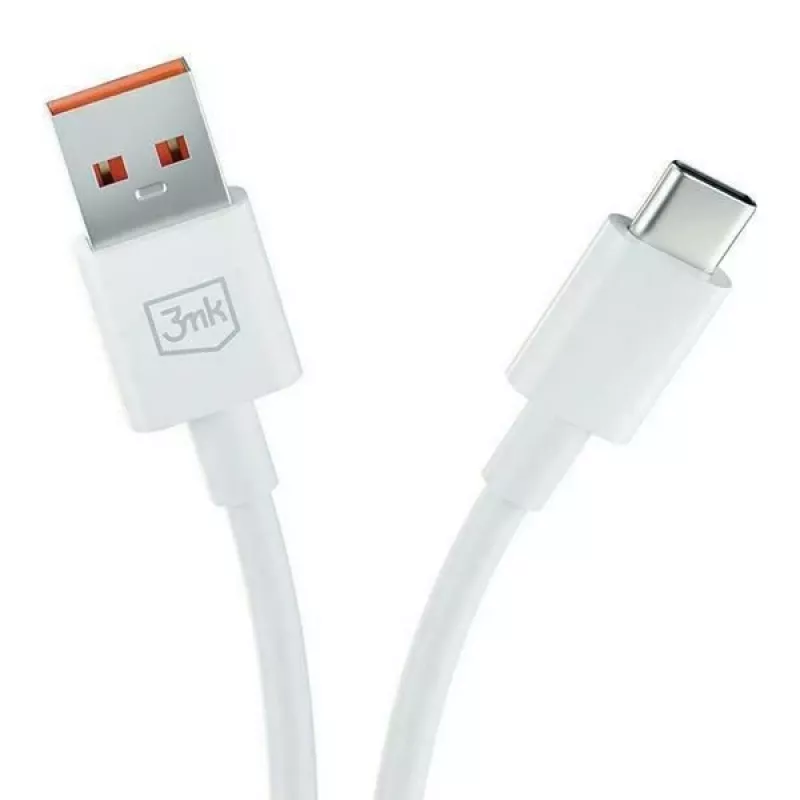 3MK Hyper cabo USB-A para USB-C 5A 60W 1,2m branco