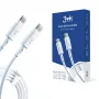 Cabo universal Hyper Silicone 3MK Type-C para Type-C 60W 3A Branco