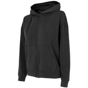 Sweatshirt 4F mulher com decote redondo Deep Black H4Z22 BLD041 20S M