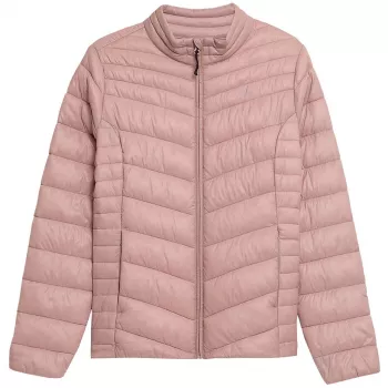 Casaco acolchoado 4F mulher rosa-claro H4Z21 KUDP002 56S