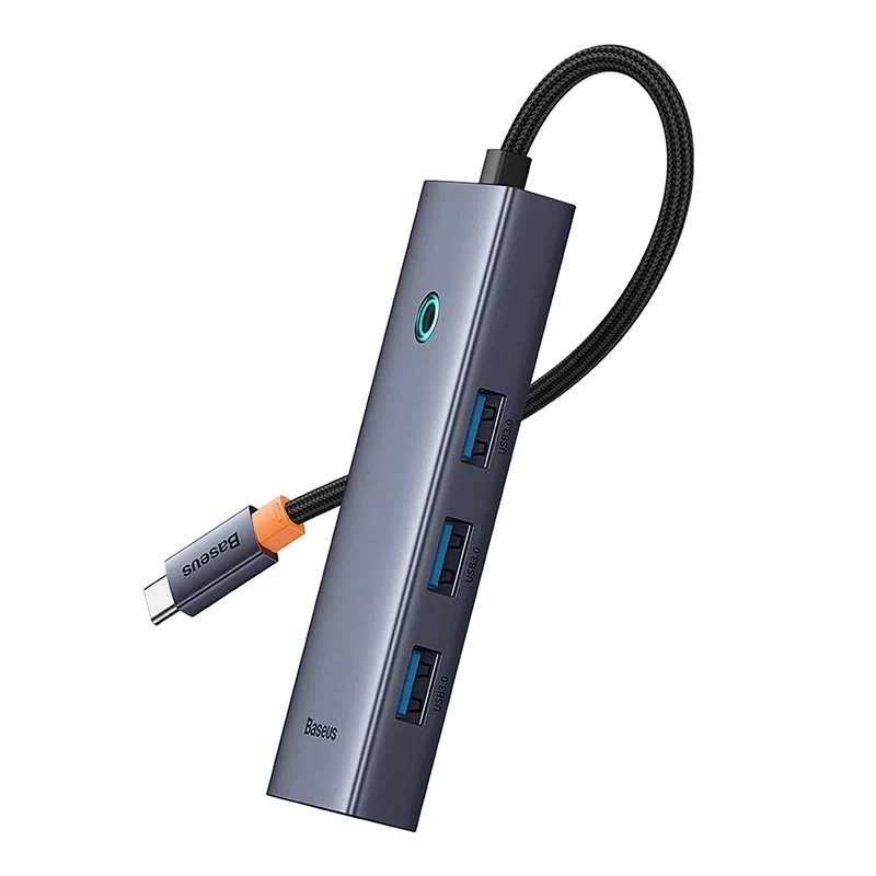 Hub 5-em-1 Baseus UltraJoy Series USB-C para HDMI 4K@30Hz + 3x USB 3.0 + 1x PD (Cinzento)