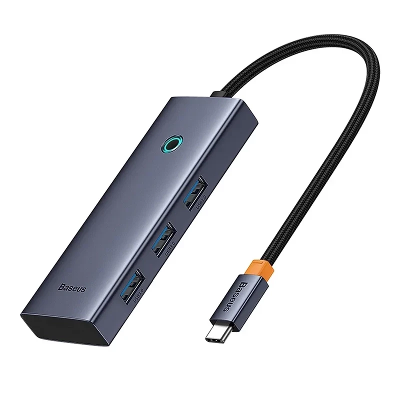Hub 5-em-1 Baseus UltraJoy Series USB-C para HDMI 4K@30Hz + 3x USB 3.0 + 1x PD (Cinzento)