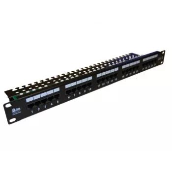 A-LAN Alantec PK012 Patch Panel 1U 24 portas RJ45 Cat.5e UTP preto