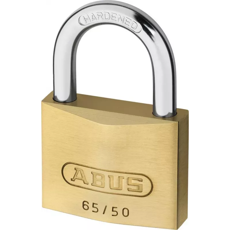 Cadeado ABUS 65/50 KD – corpo maciço em latão, arco em aço temperado, chave igual