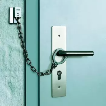 Corrente de porta ABUS ABTS21540 com anel de segurança, aço niquelado, 215 mm