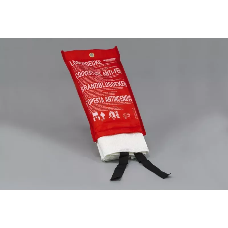ABUS LD1118 Manta de Extinção 100 x 100 cm Fibra de Vidro Vermelho DIN EN 1869:2001 86672