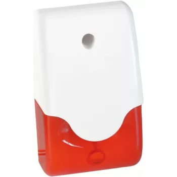 ABUS Security-Center SG1681 mini sirene com luz intermitente, vermelho, 12 V DC, 105 dB, IP44, com fio, interior/exterior abrigado