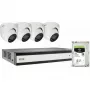 ABUS SECURITY-CENTER TVVR33843D conjunto de gravador híbrido analógico/IP 8 canais com 4 mini câmaras dome
