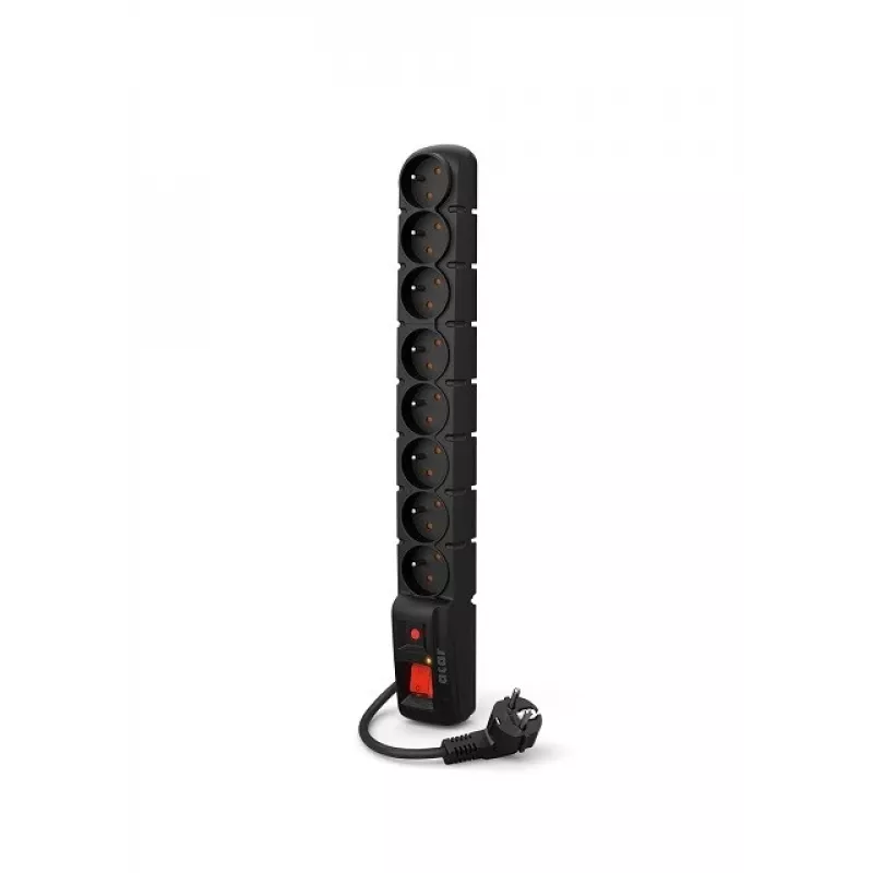 Acar S8 PRO Régua de proteção contra sobretensão 1.5m - 8 tomadas Schuko, preto