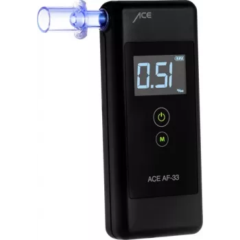 ACE OF SWEDEN AF-33 Alcoolímetro digital cinzento-escuro, 0,00–5,00 ‰, ecrã LCD, sensor semicondutor, 2x AAA 107075