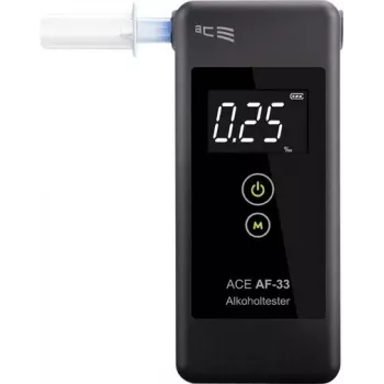 ACE OF SWEDEN AF-33 Alcoolímetro digital cinzento-escuro, 0,00–5,00 ‰, ecrã LCD, sensor semicondutor, 2x AAA 107075