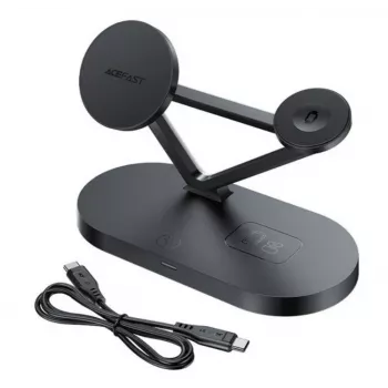 Carregador sem fios Qi de 15W ACEFAST para iPhone com MagSafe, suporte magnético para Apple Watch e Apple AirPods preto