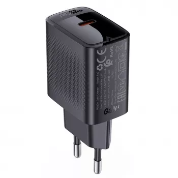 Carregador de parede ACEFAST A82 GaN USB-C PD 20W - preto