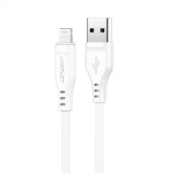Cabo Acefast Apple Lightning para USB 1,2m 2,4A MFI branco