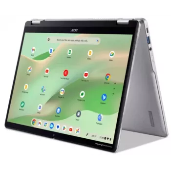 Portátil convertível 2-em-1 Acer Chromebook Spin 314 CP314-2HN-C57B 14 polegadas, Intel N100, 8GB RAM, 64GB eMMC, ChromeOS, teclado alemão, ecrã tátil Full HD, Wi-Fi 6