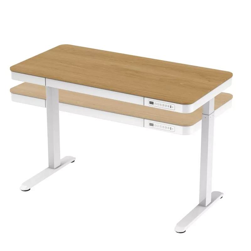 Secretária com regulação elétrica de altura ACJ ACTIVEJET 120x60 ET119S branco/carvalho