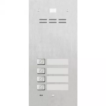 Posto de porta de embutir ACO FAM-P-4NPACC para edifício de 4 famílias com leitor de porta-chaves