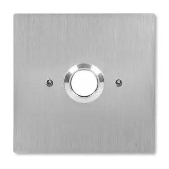 Botão de contacto de fecho iluminado ACO INS-OB-60, montagem à face, aço inoxidável, para caixa de instalação elétrica O60