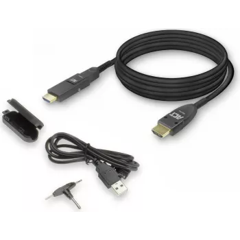 ACT 40m Cabo ótico ativo HDMI High Speed 4K com ficha removível ficha HDMI-A macho para ficha HDMI-A macho (AK4105)