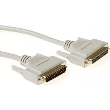 ACT AK4066 Cabo série RS-232 straight-through 10 m, ficha DB25 para conector fêmea DB25, moldado, duplamente blindado