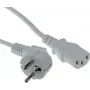 ACT AK5402 Cabo de alimentação branco 1m CEE 7/7 para IEC C13