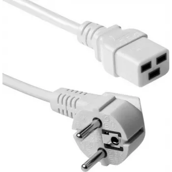 ACT AK5413 Cabo de alimentação branco 0,6 m CEE 7/7 para IEC C19