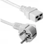 ACT AK5413 Cabo de alimentação branco 0,6 m CEE 7/7 para IEC C19