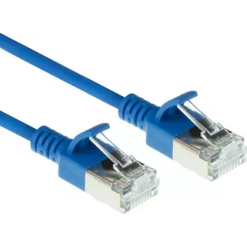 ACT cabo de rede Slimline U/FTP CAT6A LSZH azul de 5m com fichas RJ45, snagless (DC7605)