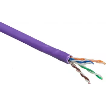 Cabo de instalação sólido U/UTP Cat 6 ACT, LSZH, CPR Dca, 24AWG, violeta, 305m (XS6003)