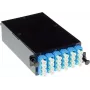 Cassete multimodo ACT FA2053 MTP/MPO para LC de 12 fibras, polaridade Tipo B, caixa metálica preta, montagem em rack 1U