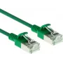 Cabo de rede slimline ACT Green 0,15 m LSZH U/FTP CAT6A para datacenter, snagless, com fichas RJ45 (DC7730)