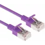 Cabo de rede ACT roxo 0,25 m LSZH U/FTP CAT6A Datacenter Slimline Snagless com conectores RJ45 (DC7352)