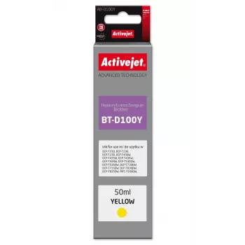 Activejet AB-D100Y Tinteiro amarelo para impressoras Brother, substituto do Brother BT-D100Y, série Supreme, 50 ml